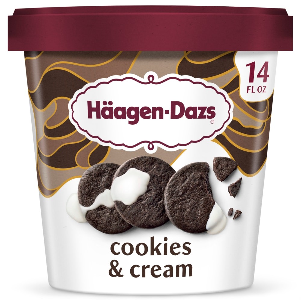 Haagen Dazs Cookies & Cream Ice Cream 14 OZ