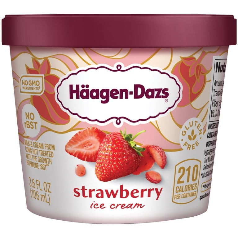 Haagen Dazs Strawberry Ice Cream 3.6 OZ