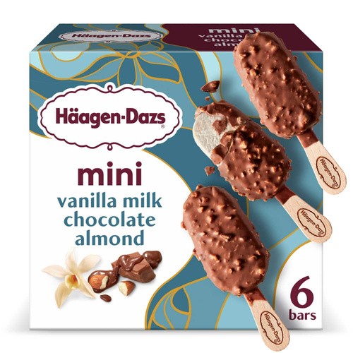HAAGEN DAZ MINI VAN MILK CHOC ALM 6 6 COUNT