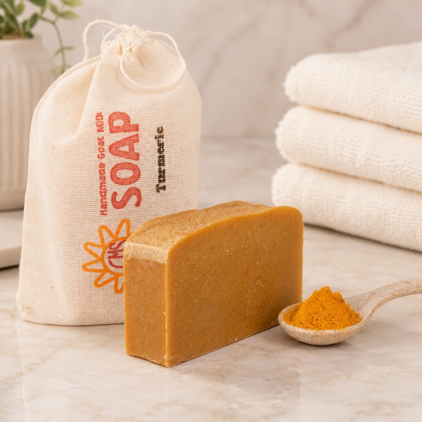 All Natural Turmeric Goat Milk Vitamin E Soap Bar 5 OZ
