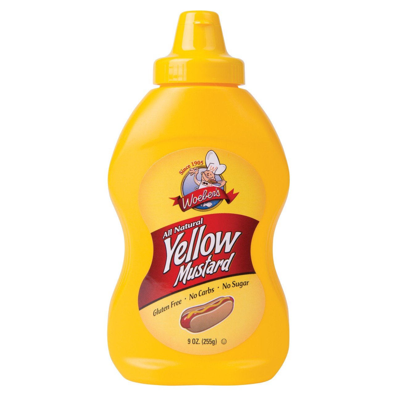 Woebers All Natural Yellow Mustard 20 OZ