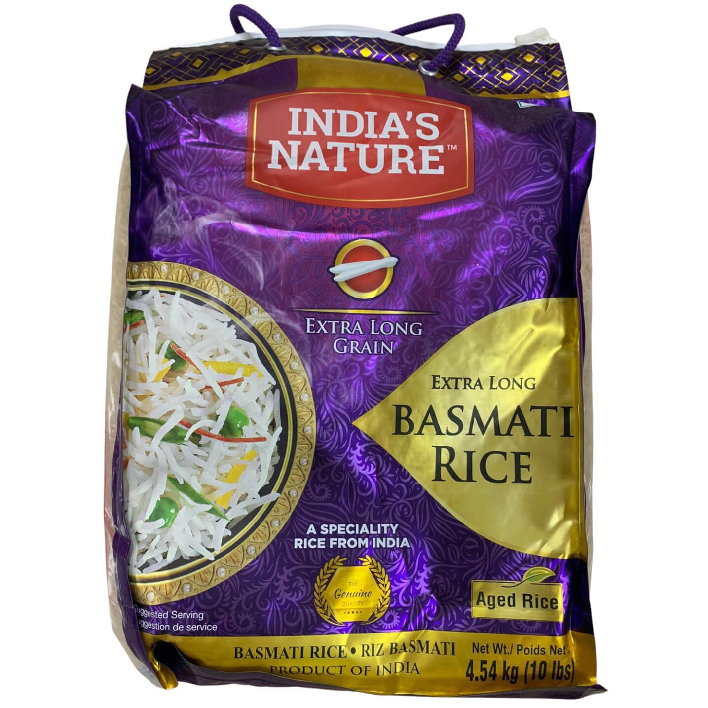 INDIAS NATURE XTRA LONG BASMATI RICE 10 LBS