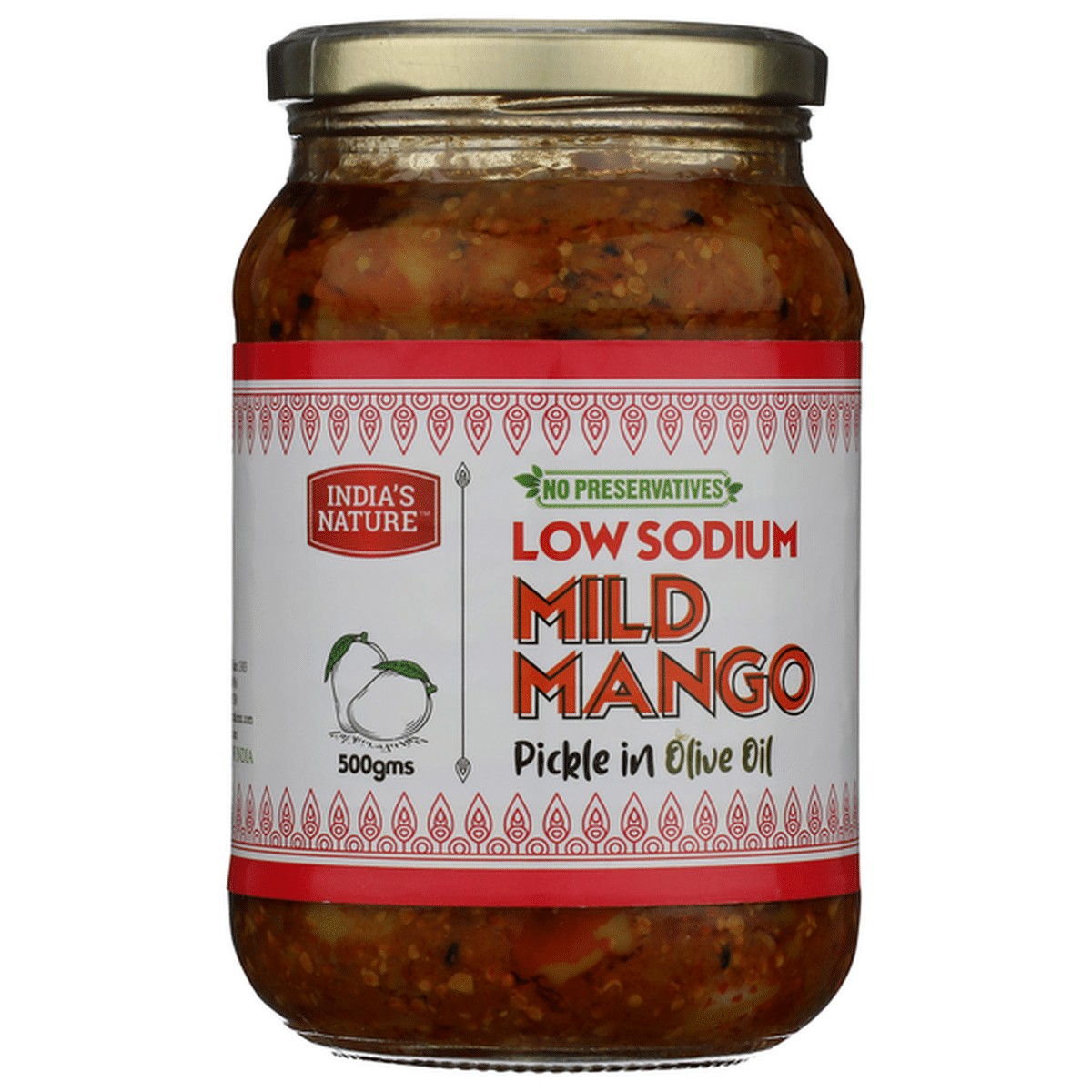 INDIAS NATURE L S MILD MANGO PICKLE 500 GM