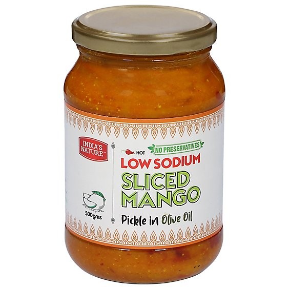 INDIAS NATURE LOW SODIUM MANGO PICKLE 500 GM