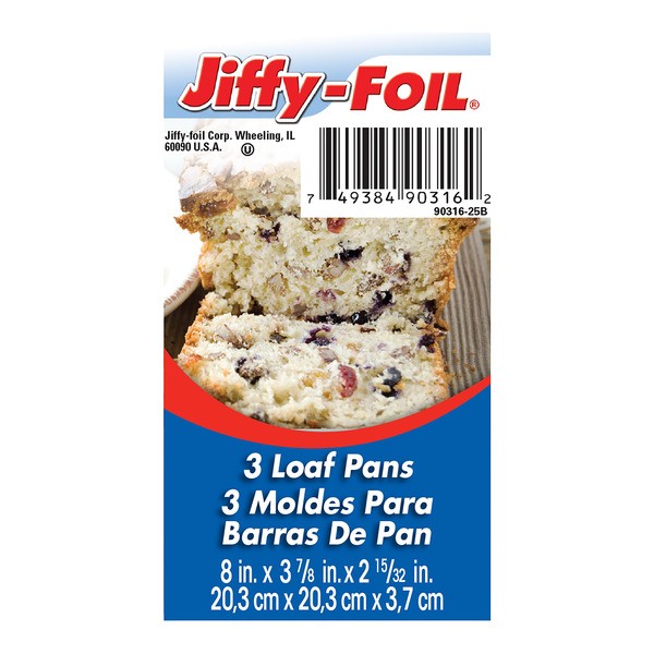 JIFFY FOIL LOAF PANS 3 COUNT 3 COUNT