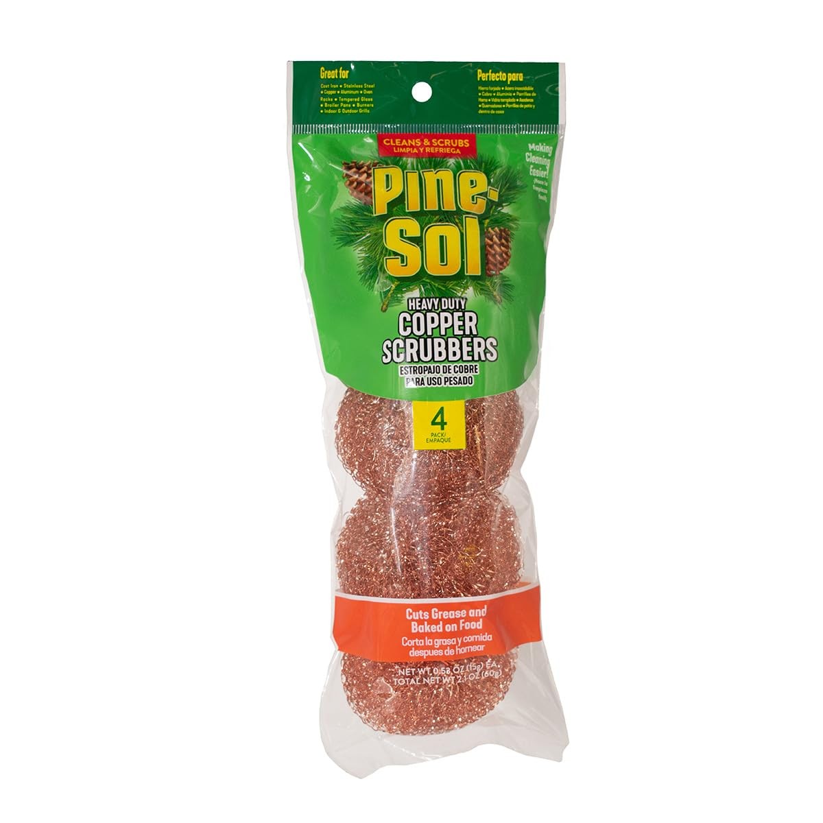 Pinesol Heavy Duty Copper Scrubber 4 Pack
