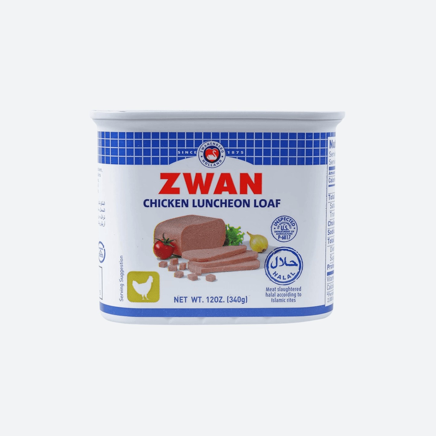 ZWAN CHICKEN LUNCHEON LOAF 0.75 LBS