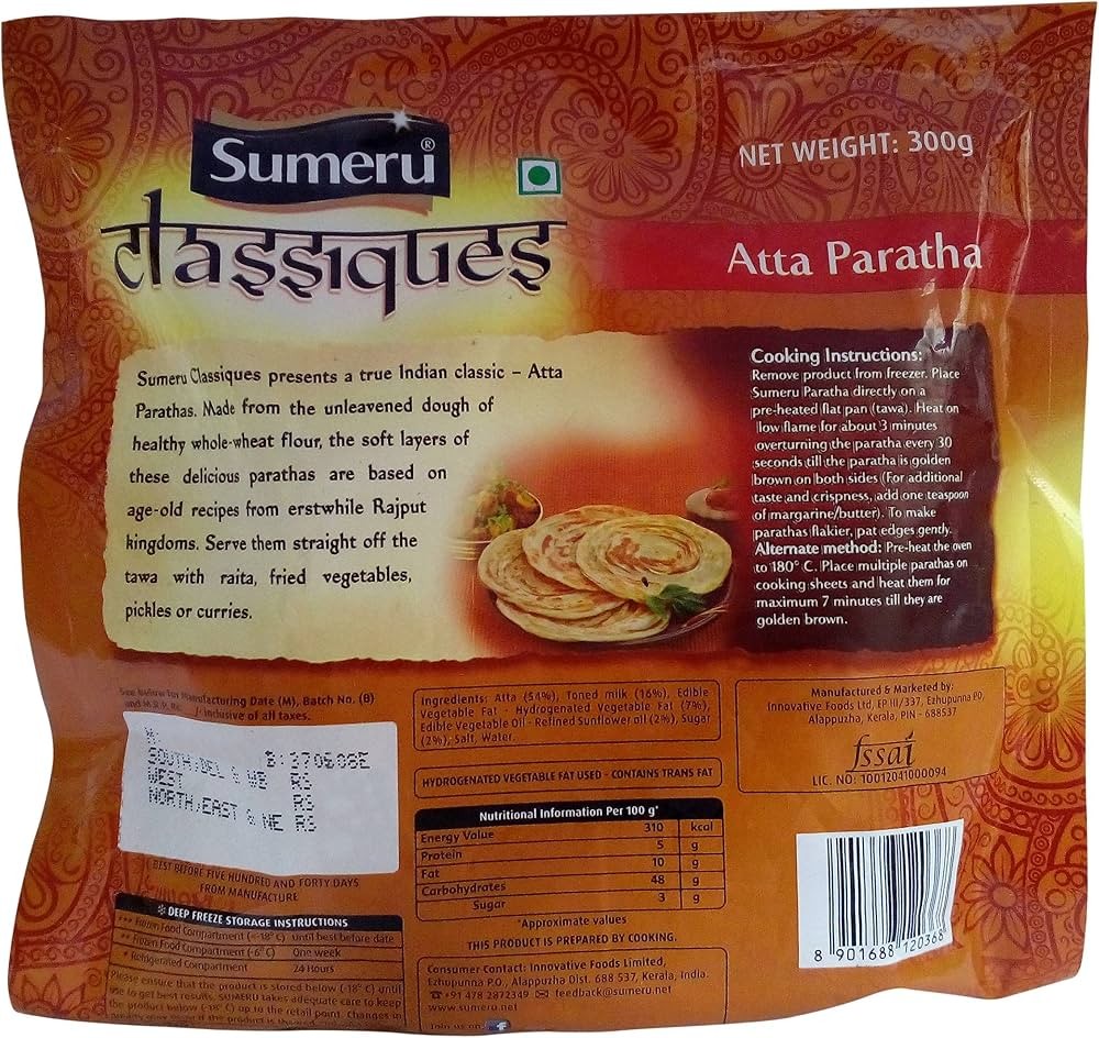 Sumeru Atta Paratha 6 PCS