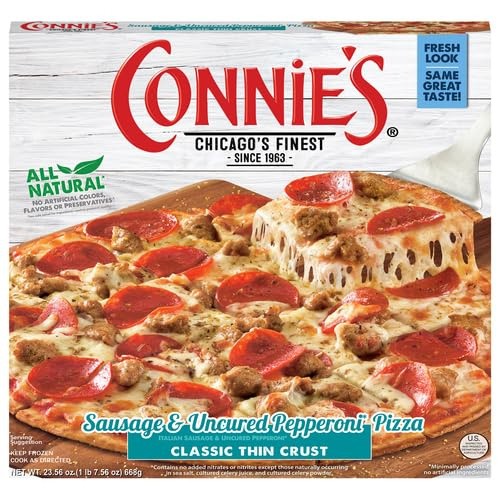 CONNIES THIN CRUST SAUSAGE PEPPERONI 23.56 OZ