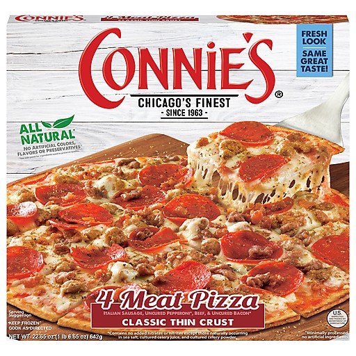 CONNIES THIN CRUST 4 MEAT PIZZA          22.65 OZ
