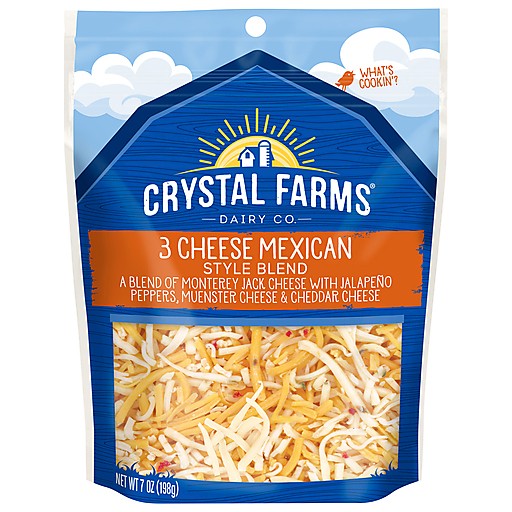 CRYSTAL FARMS 3CHMEX SHREDDED CHEESE     1 OZ