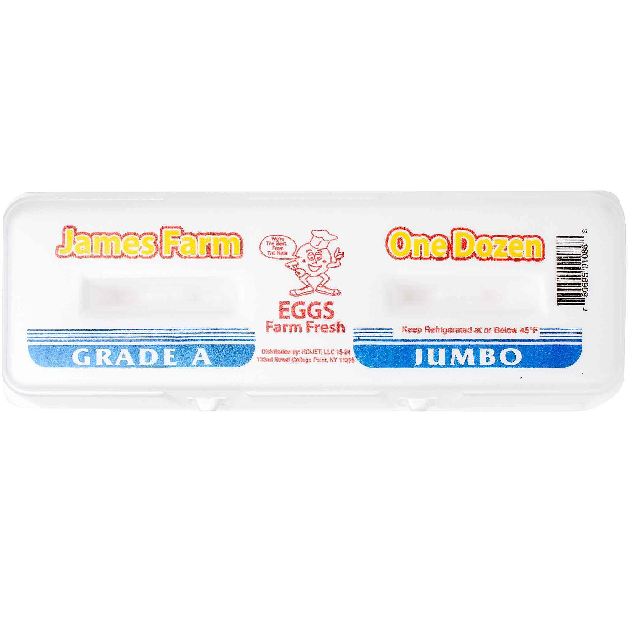 James Farm Jumbo EGGS Grade A 12 COUNT