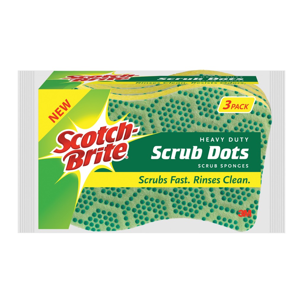 Scotch Brite Stay Fresh Heavy Duty Scrub Dots Sponge