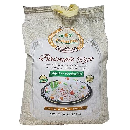 Zafarani Basmathi Rice 20 LBS