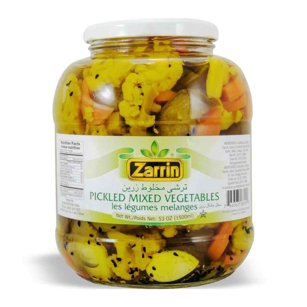 ZARRIN PICKLED MIX VEGETABLE IN GLASS JAR 53 OZ