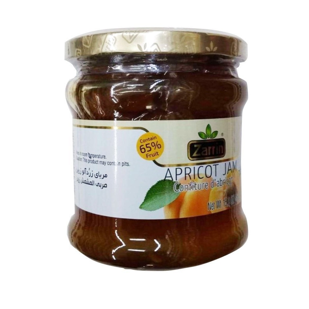 ZARRIN APRICOT JAM IN GLASS JAR 450 GM