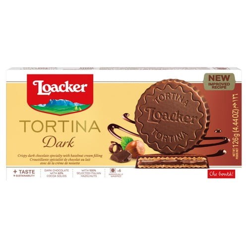 LOACKER TORTINA DARK HAZELNUT 125 GM