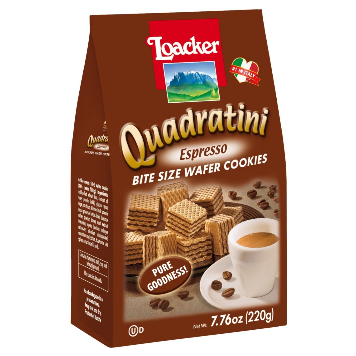 LOACKER QUADRATINI ESPRESSO 220 GM