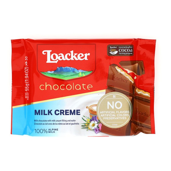Loacker Milk Chocolate Bar 55 GM