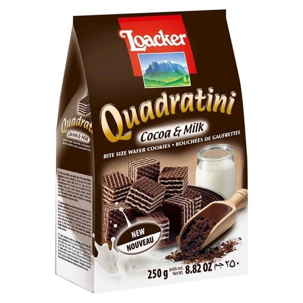 LOACKER QUADRATINI COCOA&MILK 0.55 LBS