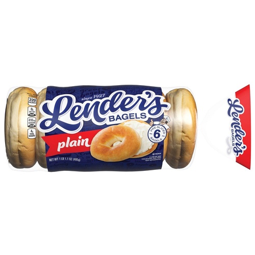LENDERS PLAIN BAGELS 6 PACK              1 OZ