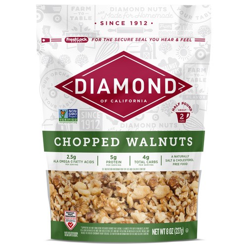 DIAMOND CHOPPED WALNUTS 8 OZ