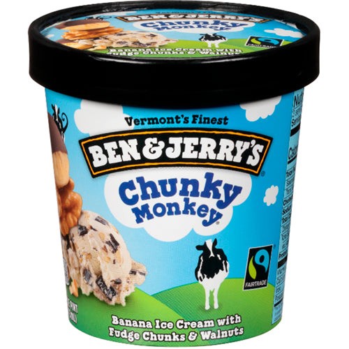 Ben & Jerrys Chunky Monkey 16 OZ