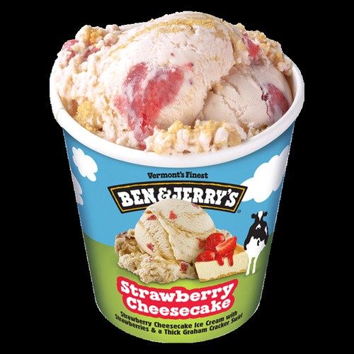 BEN&JERRYS STRWBRY CHSCKE 16 OZ