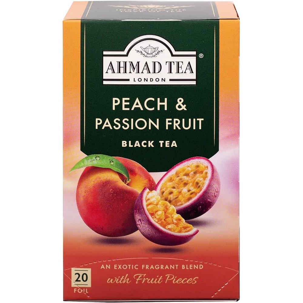 Ahmad Tea Black Tea, Peach & Passion Fruit Teabags 1 PACK