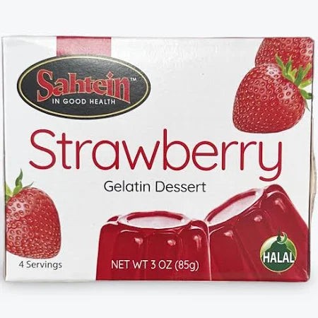 SAHTEIN JELLO STRAWBERRY 3 OZ