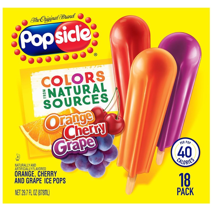 Popsicle Orange Cherry Grape 18 Count