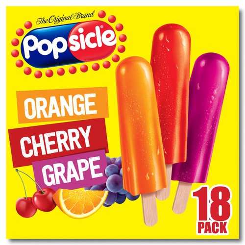 POPSICLE SF ORNG/CHERRY/GRP 18 COUNT