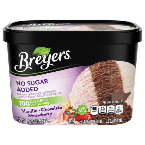 BREYERS VANILLA/CHOC./STRW. NO SUGAR 1.5 Quart