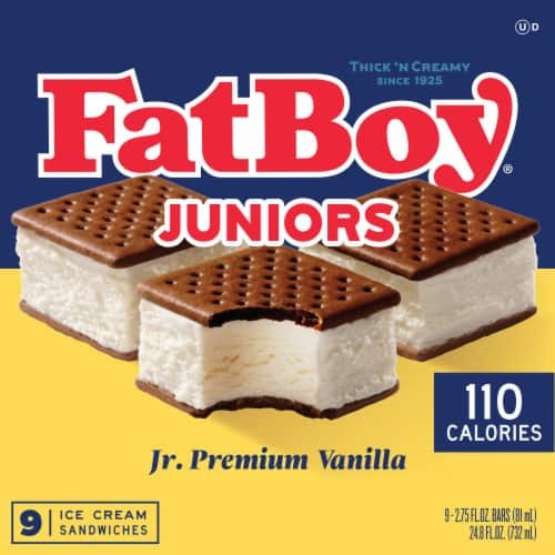 FAT BOY JUNIORS ICE CREAM SAND           9 COUNT