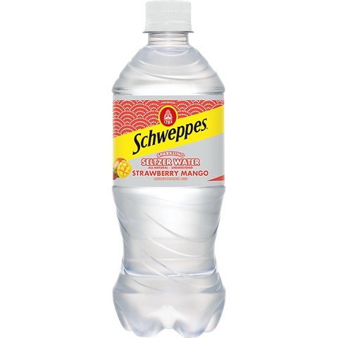 Schweppes Strawberry Mango Seltzer Water 20 OZ