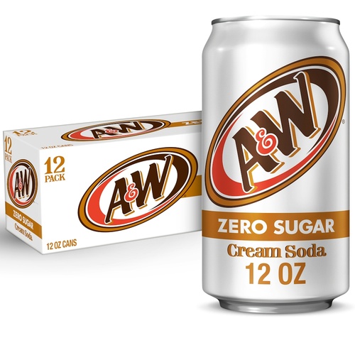 A&W ZERO SUGAR CREAM SODA 12PK 12OZ      144 OZ