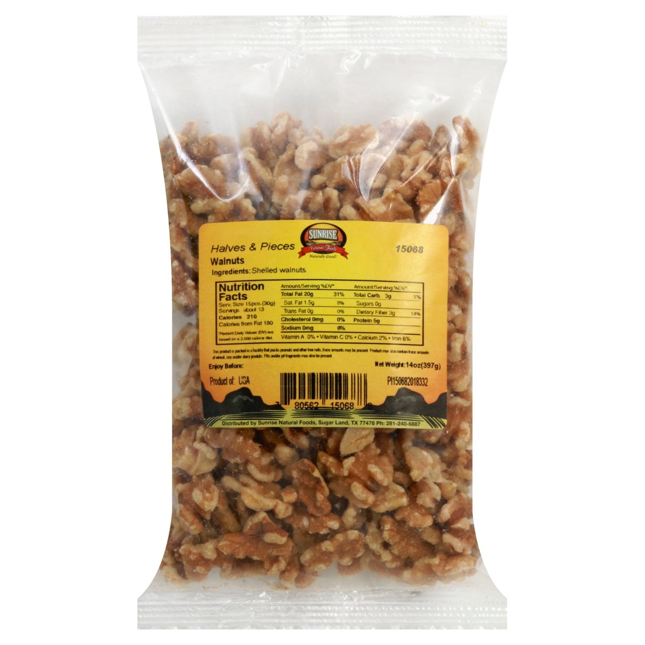 Sunrise Walnuts Pieces 14 OZ