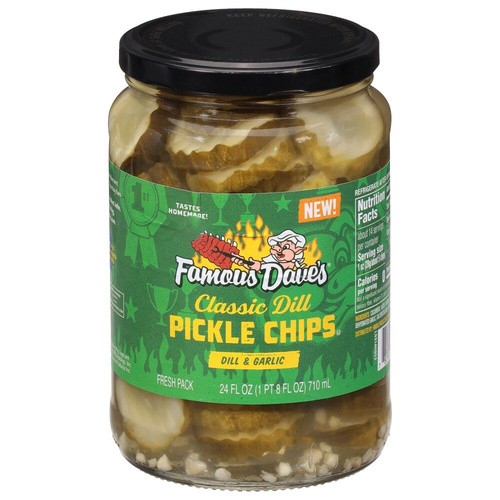 FAMOUS DAVES DILL PICKLE CHIPS           24 OZ