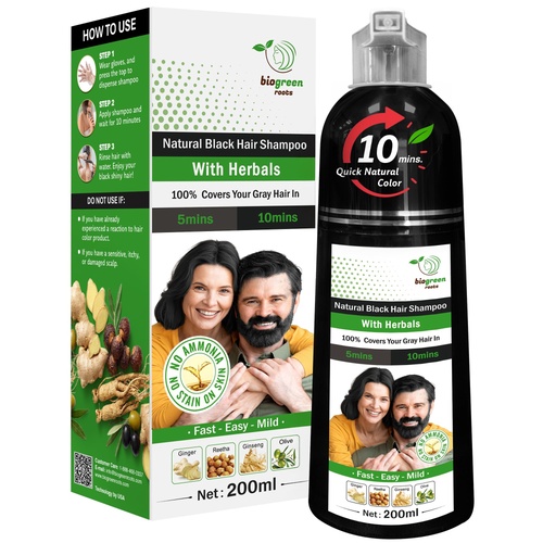 Biogreen Roots Brown Black Shampoo 200 ML