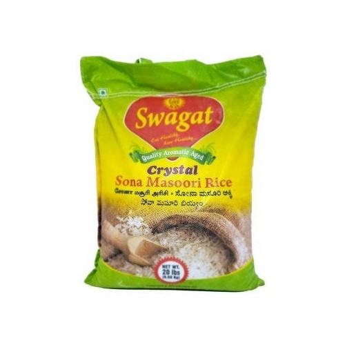 SWAGAT CRYSTAL SONA MASOORI RICE 20 LBS 20 LBS