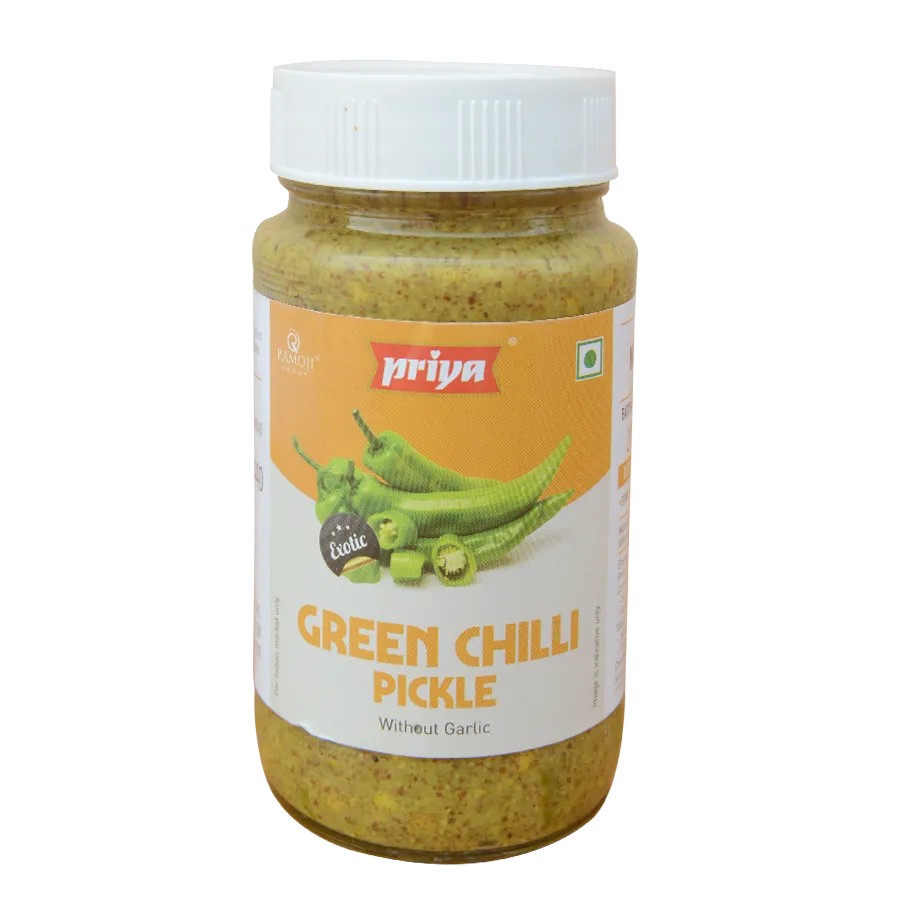 PRIYA GREEN CHILLI SL PICKEL WITHOUT GARLIC 300 GM
