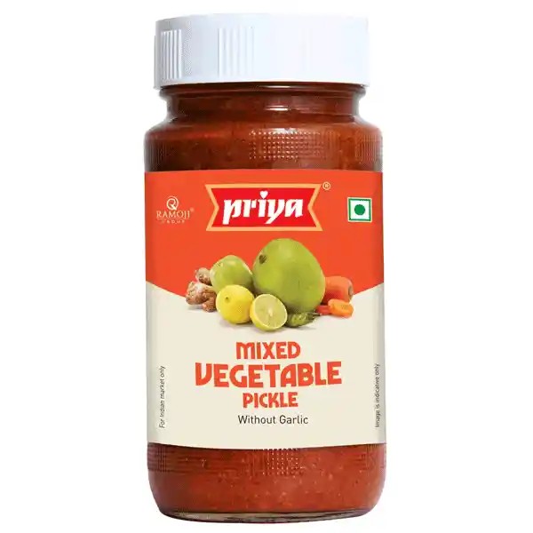 Priya Mixed Vegetable Pickle No Garlic 300 GM