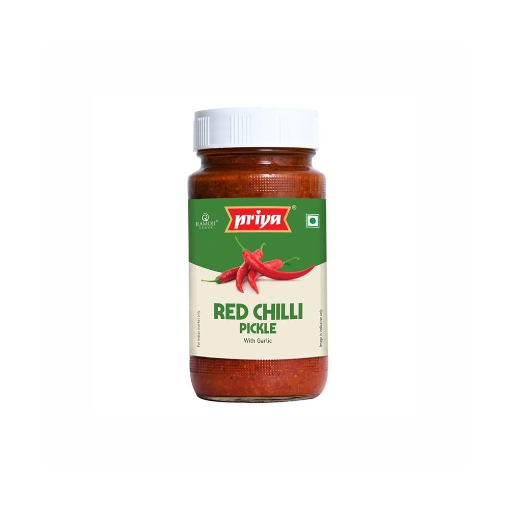 Priya Red Chilli Pickle With Garlic 300 GM