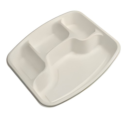 BIODEGRADABLE 4 COMPARTMENT TRAY 50 PACK