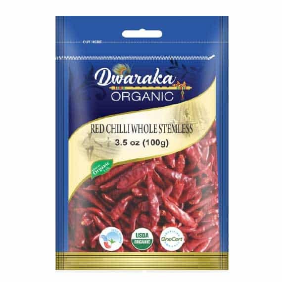 Dwaraka Red Chilli Whole Stemless Organic 100 GM