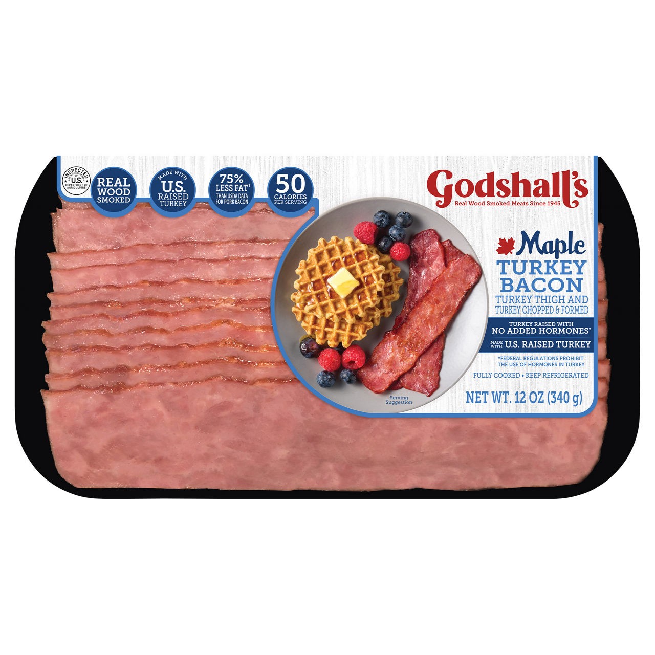 Godshall's Maple Smoked Sliced Turkey Bacon 12 OZ