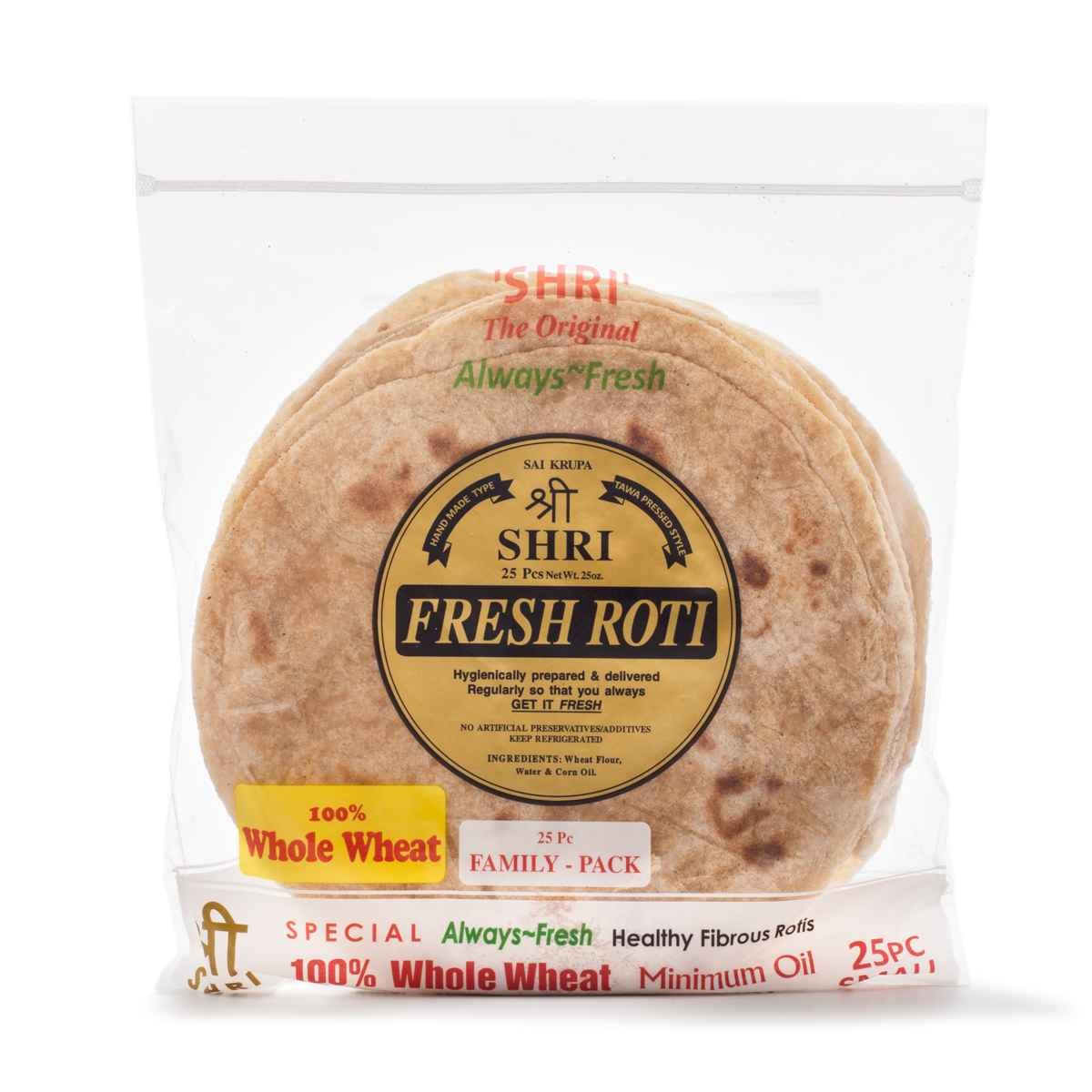 SHRI BIG FRESH ROTI WHOLE WHEAT 25 PCS