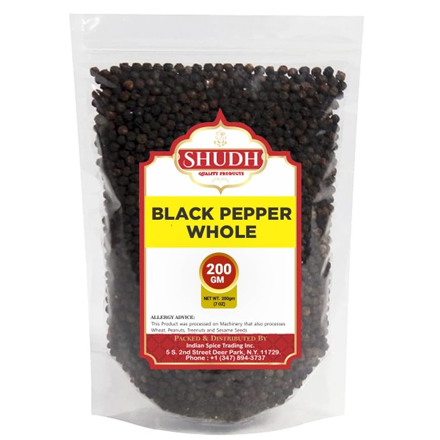 SHUDH BLACK PEPPER WHOLE 200 GM