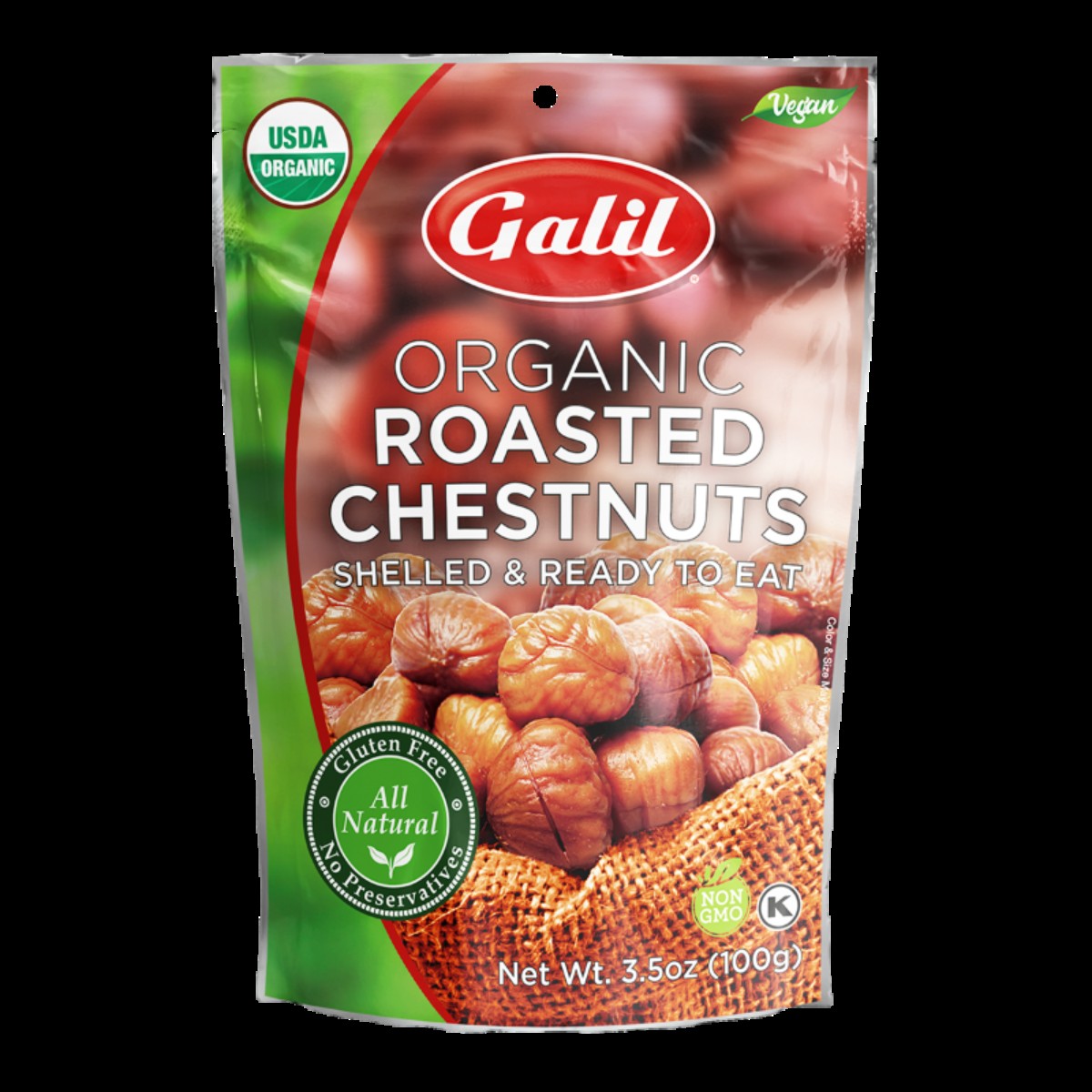 GALIL ROASTED CHESTNUTS ORGANIC 100 GM