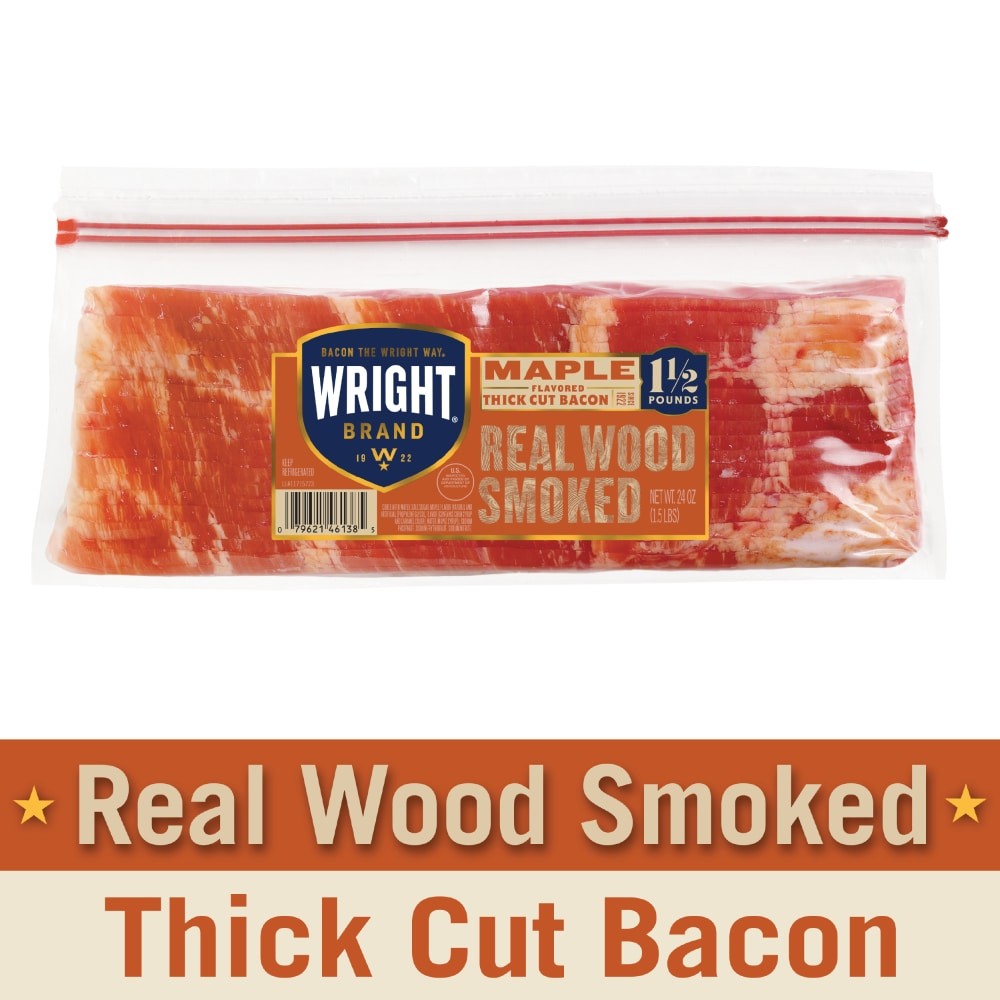 WRIGHT REAL WOOD SMOKED BACON            1 OZ